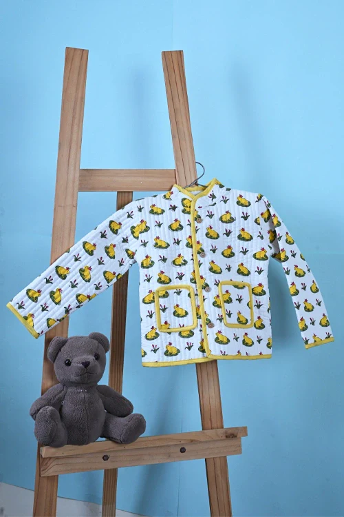 Poddar Exports Yellow Frog Kids Quilted Jacket - Image 3