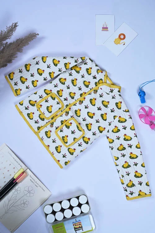 Poddar Exports Yellow Frog Kids Quilted Jacket - Image 5