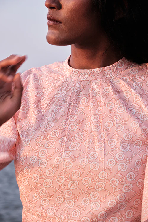 Okhai 'Poetry' Mul Cotton Hand Block Printed Dress - Image 3