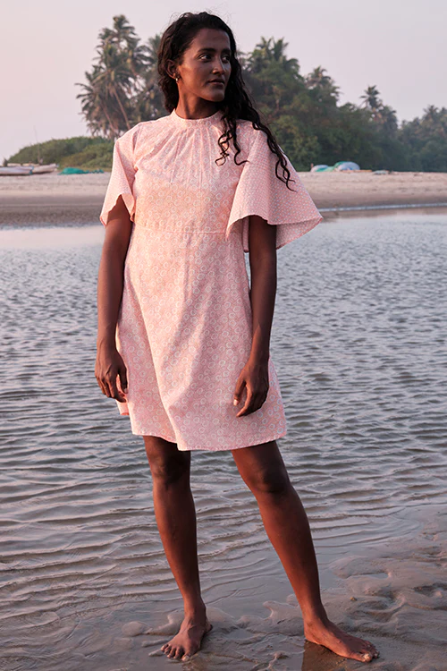 Okhai 'Poetry' Mul Cotton Hand Block Printed Dress - Image 6