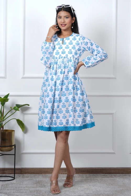 Sooti Syahi Poppy Passion Hand Block Printed Dress