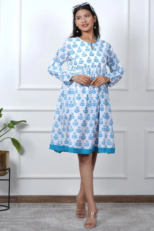 Sooti Syahi Poppy Passion Hand Block Printed Dress - Image 2