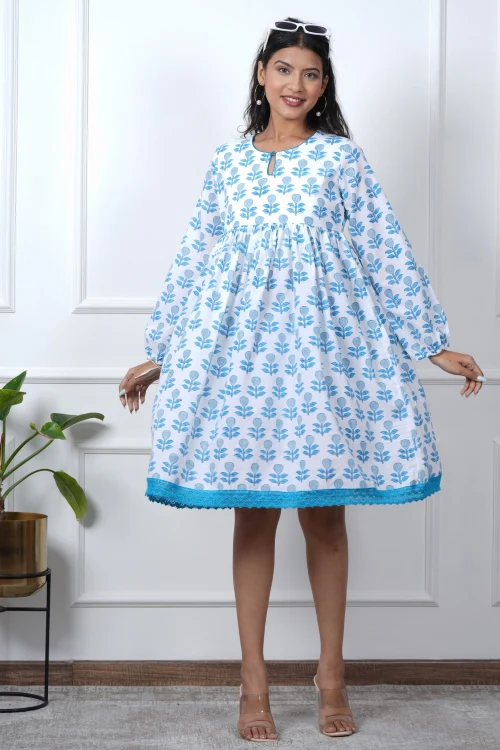 Sooti Syahi Poppy Passion Hand Block Printed Dress - Image 3