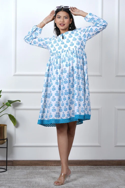 Sooti Syahi Poppy Passion Hand Block Printed Dress - Image 4