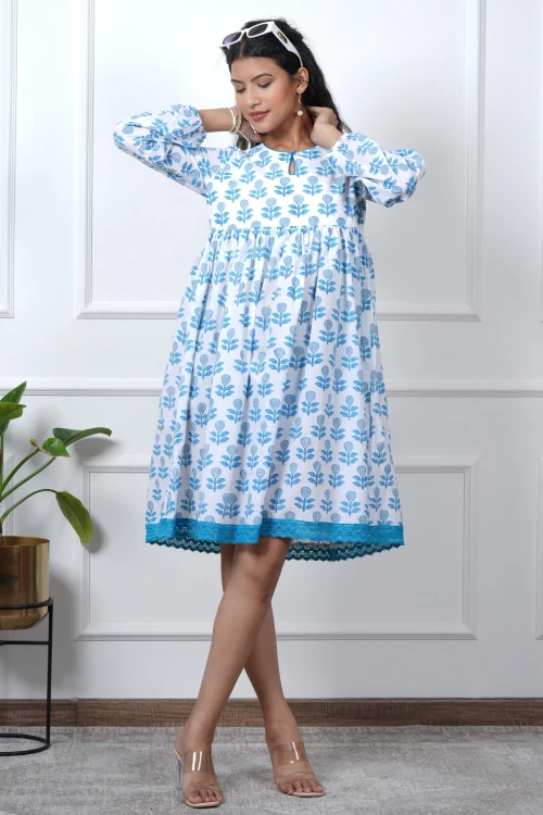 Sooti Syahi Poppy Passion Hand Block Printed Dress - Image 5