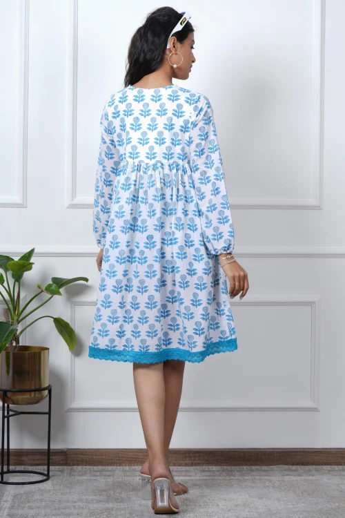 Sooti Syahi Poppy Passion Hand Block Printed Dress - Image 6