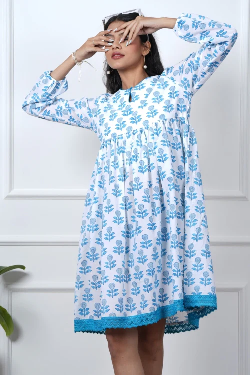 Sooti Syahi Poppy Passion Hand Block Printed Dress - Image 7