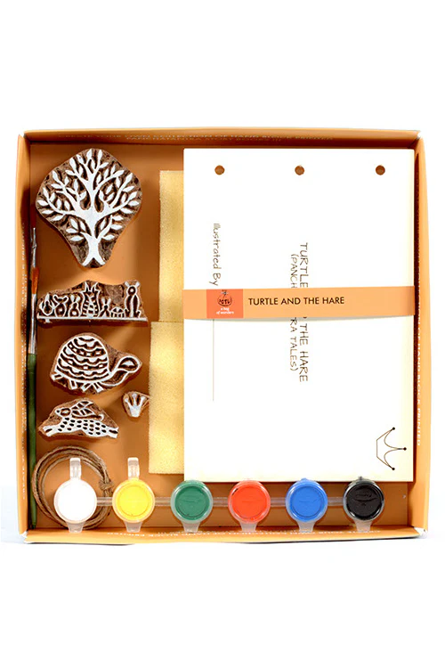 Potli DIY Panchatantra Block Print Kit - Tortoise & the Hare