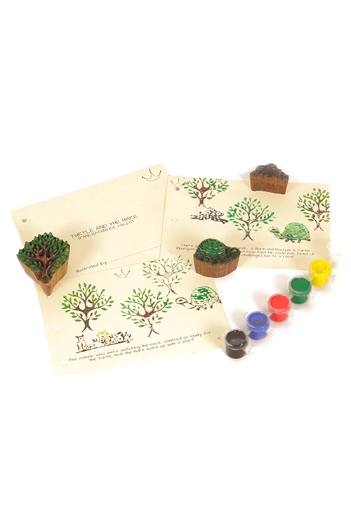Potli DIY Panchatantra Block Print Kit - Tortoise & the Hare - Image 6
