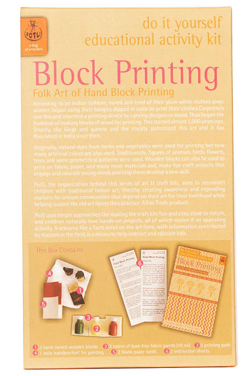 Potli DIY Toys Wooden Block Printing Kit - Classic Blocks - Image 5