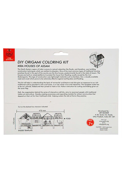 Potli Educational Colouring Kit Forour Young Architects DIY kit  (Ikra Houses of Assam) - Image 4