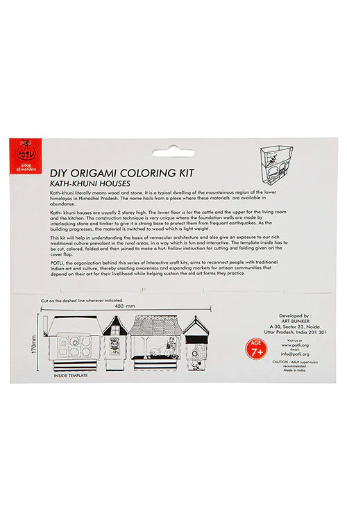 Potli Educational Colouring Kit For our Young Architects DIY kit (Kath Kuhni Houses of Himachal Pradesh ) - Image 4