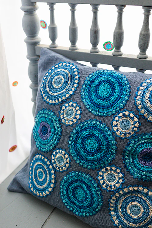 Samoolam Prakriti Cushion Cover ~ Blue Mandalas