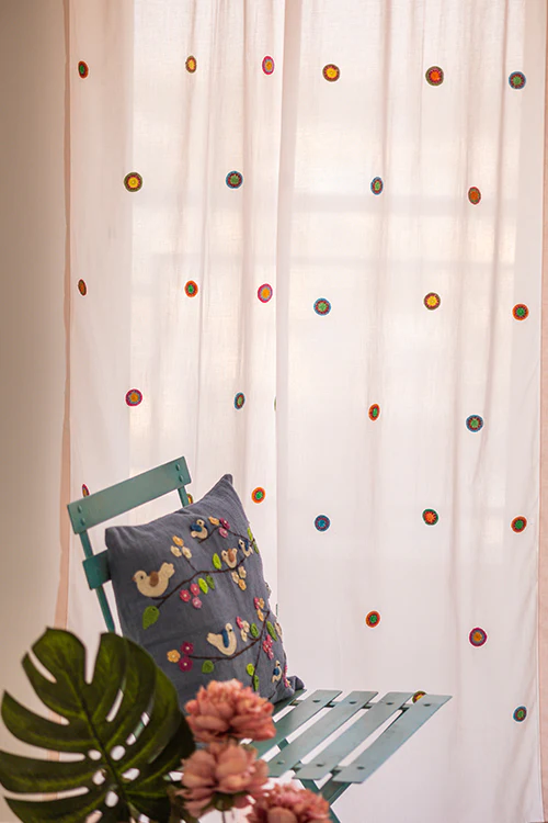 Samoolam Prakriti Door Curtain ~ Mandala ~ Dusty Pink - Image 2