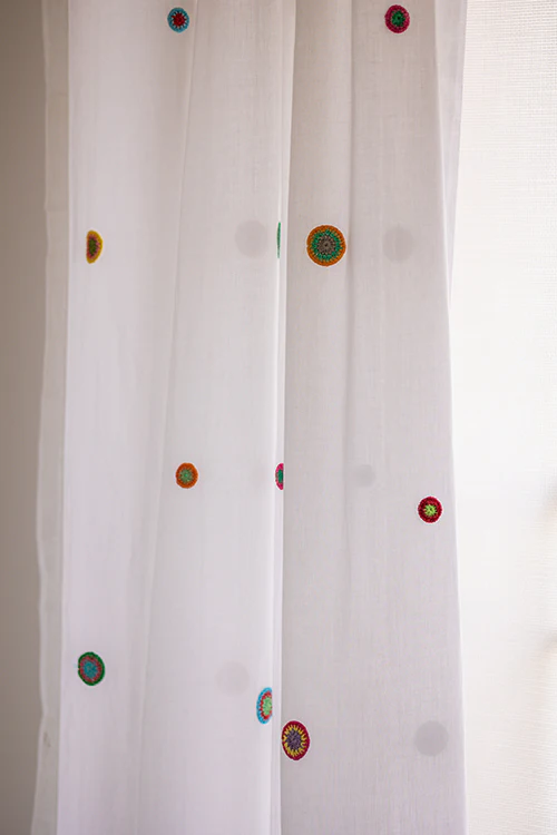 Samoolam Prakriti Door Curtain ~ Mandala White