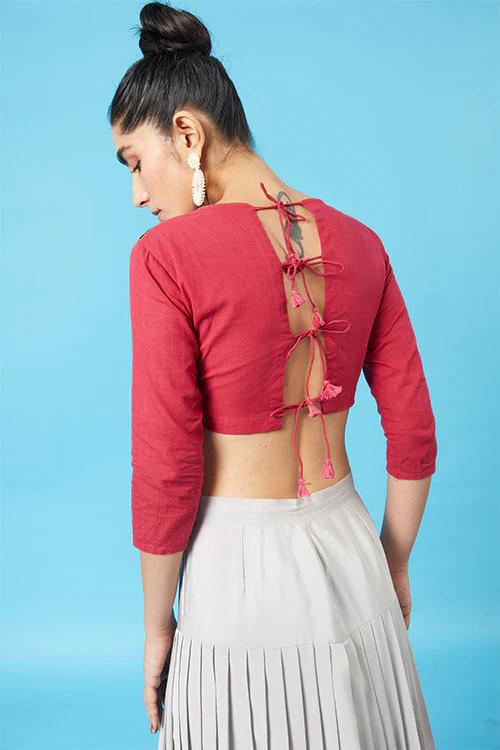 Okhai 'Princess' Kutch Embroidered Pure Cotton Blouse - Image 4