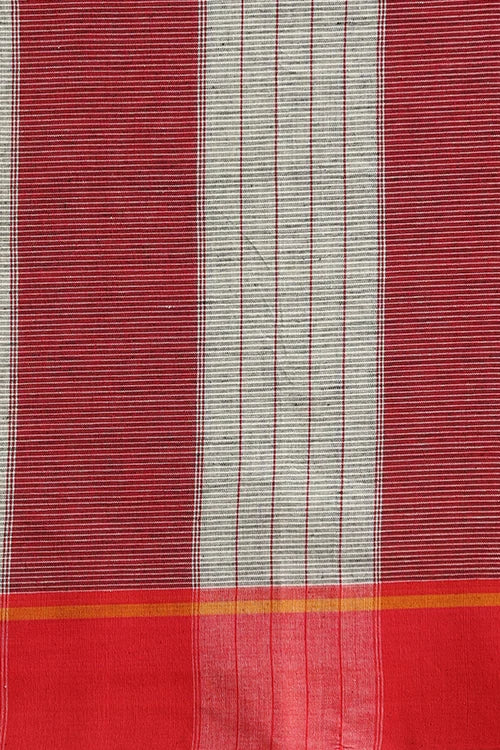Punarjeevana Ganga Jamuna Red-Mustard Border Reversible Patteda Anchu - Image 8