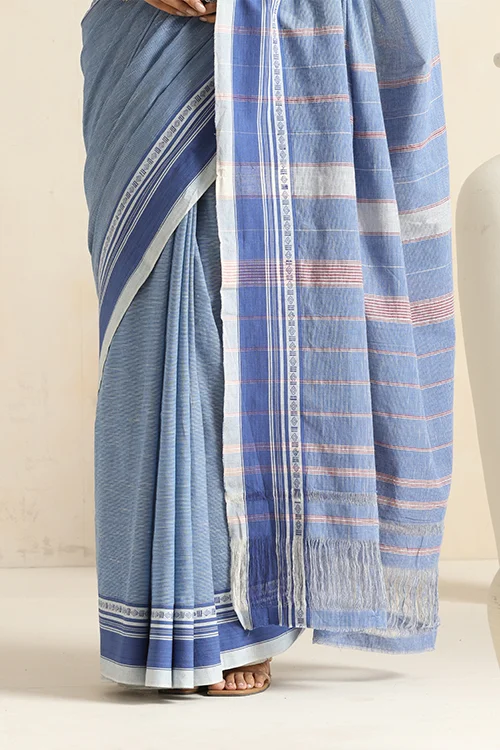Punarjeevana Indigo Body White Indigo Border Reversible Anne Hejje - Image 3