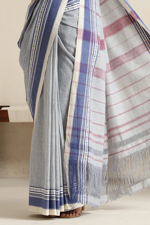 Punarjeevana Light Indigo Body Indigo Border Reversible Anne Hejje - Image 3