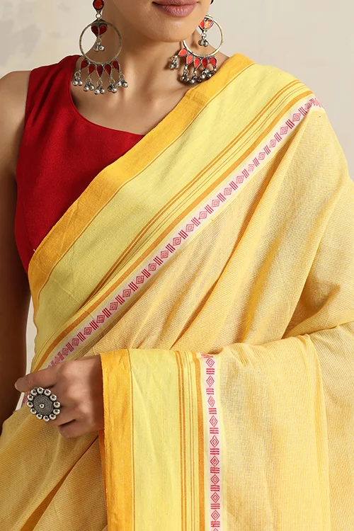 Punarjeevana Light Mango Body Yellow  Border Reversible Anne Hejje - Image 2