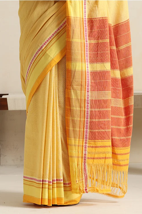 Punarjeevana Light Mango Body Yellow  Border Reversible Anne Hejje - Image 3