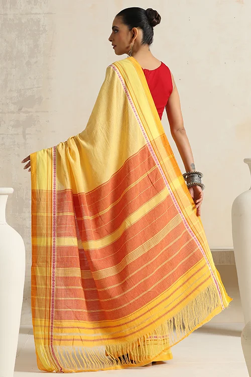 Punarjeevana Light Mango Body Yellow  Border Reversible Anne Hejje - Image 5