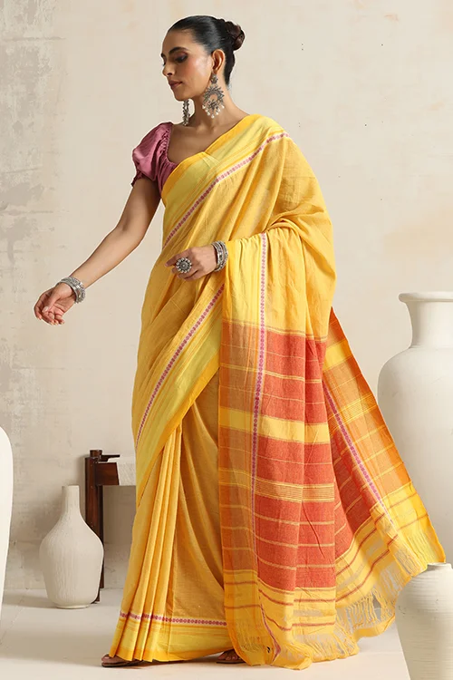 Punarjeevana Mango Body Yellow Border Reversible Anne Hejje - Image 4