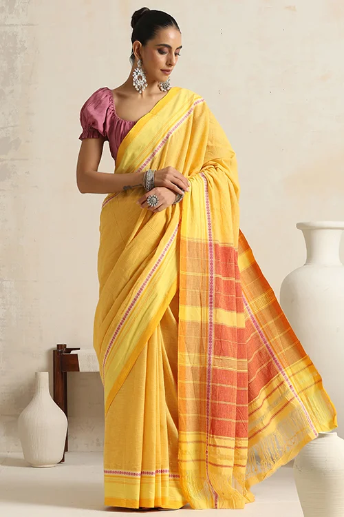 Punarjeevana Mango Body Yellow Border Reversible Anne Hejje - Image 6