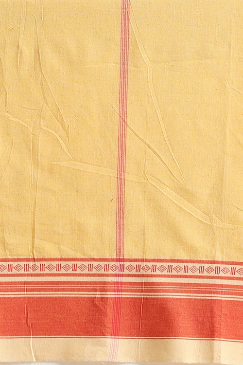Punarjeevana Off White Body Peach Border Reversible Anne Hejje - Image 8