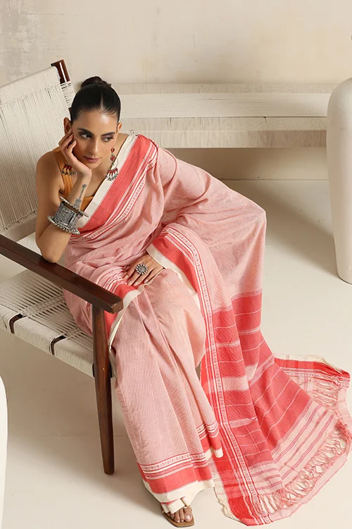 Punarjeevana Peach Body Off White Border Reversible Anne Hejje - Image 4