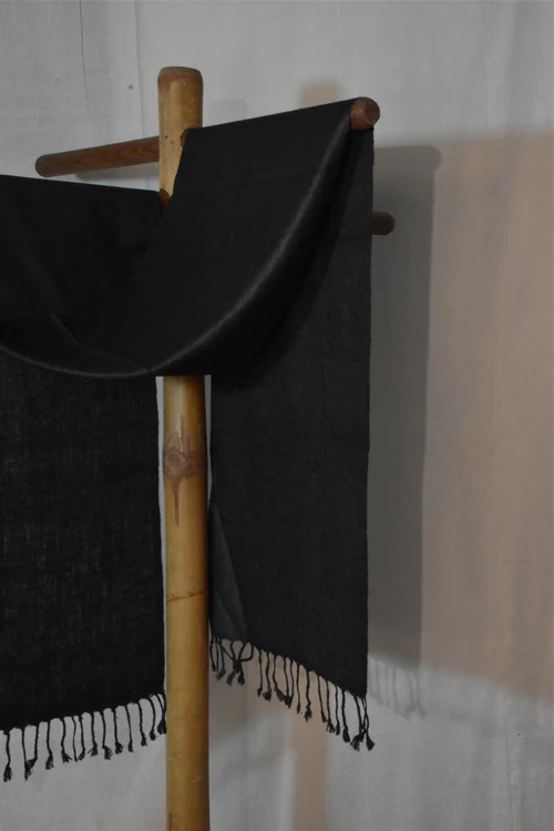 Avani Kumaon Pure Silk Scarf | Black - Image 2