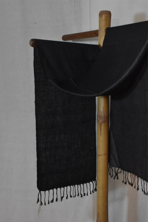 Avani Kumaon Pure Silk Scarf | Black - Image 3