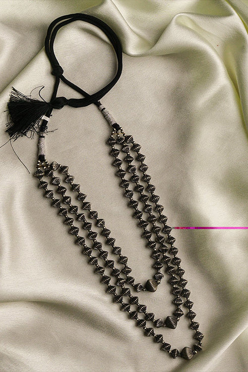 TICH Pure Silver Traditional Maharashtrian Neckpiece - Javmani Mal (Triple String) - Image 3
