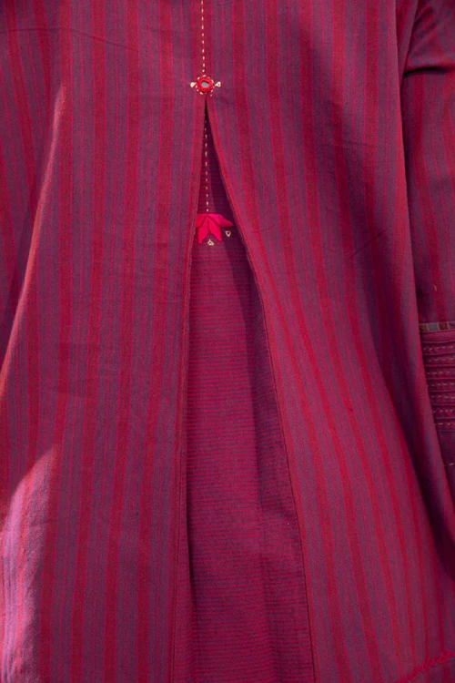 Rangsutra Haveli Soof Violet Hand Embroidered Flared Top - Image 10