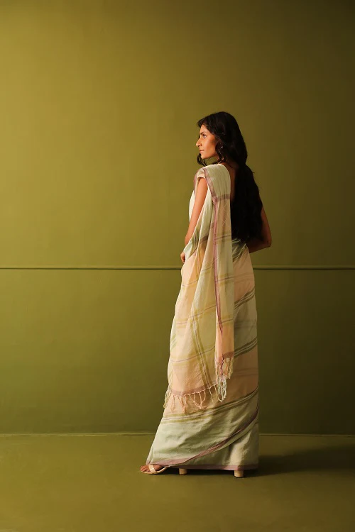Rangsutra Yuni Pista Green Handwoven Saree - Image 7