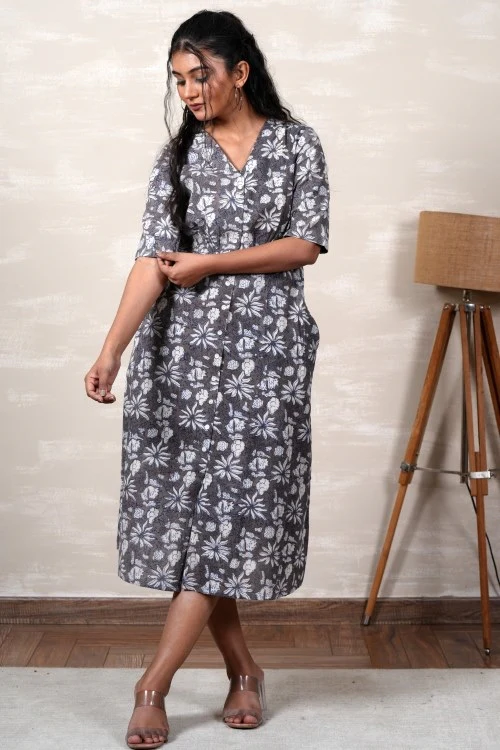 Sooti Syahi Raya Hand Block Printed Dress - Image 5