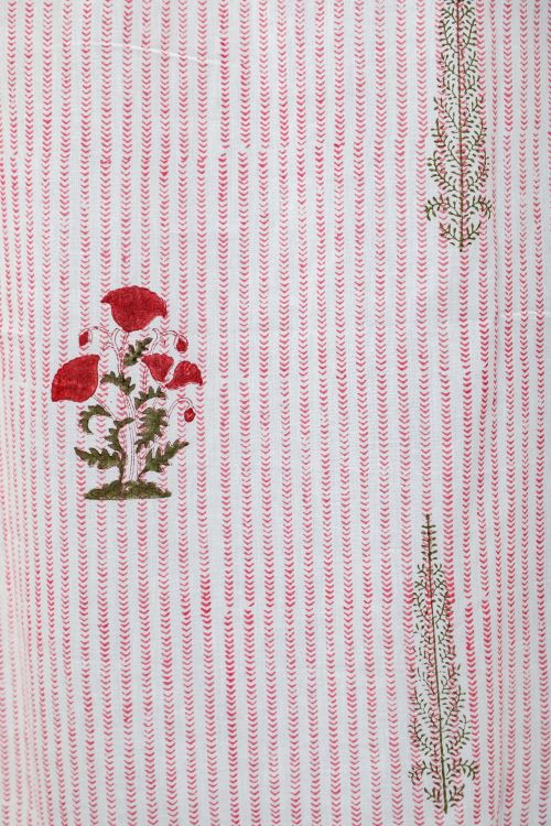 Sooti Syahi Red Retreat Hand Block Printed Door Curtain - Image 5