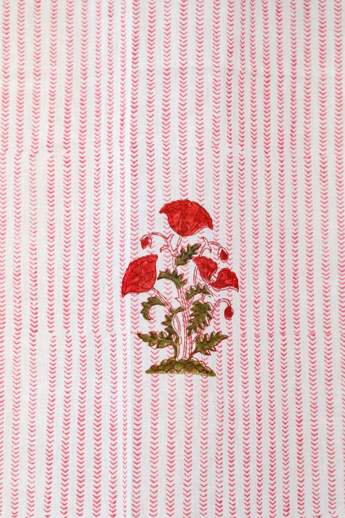 Sooti Syahi Red Retreat Hand Block Printed Window Curtain - Image 5