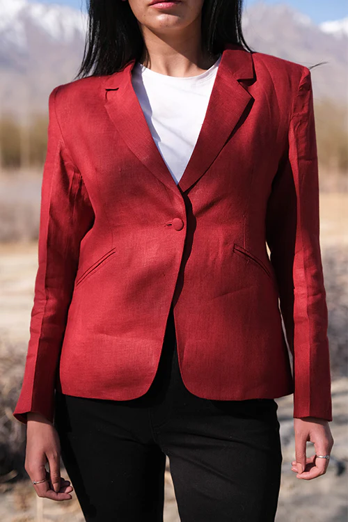Okhai 'Redberry' Linen Cotton Blazer - Image 5