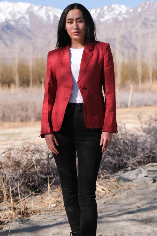 Okhai 'Redberry' Linen Cotton Blazer - Image 7