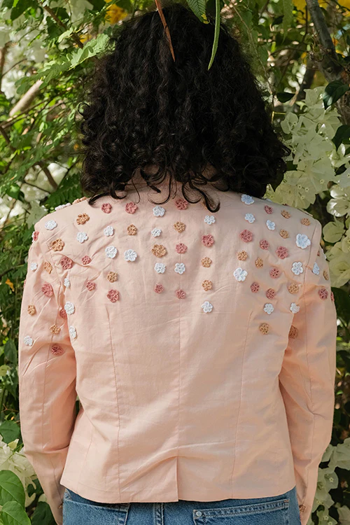 Okhai 'Revival' Pure Cotton Hand Embroidered Blazer - Image 4