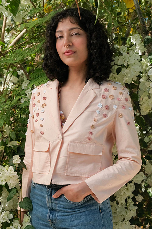 Okhai 'Revival' Pure Cotton Hand Embroidered Blazer - Image 8