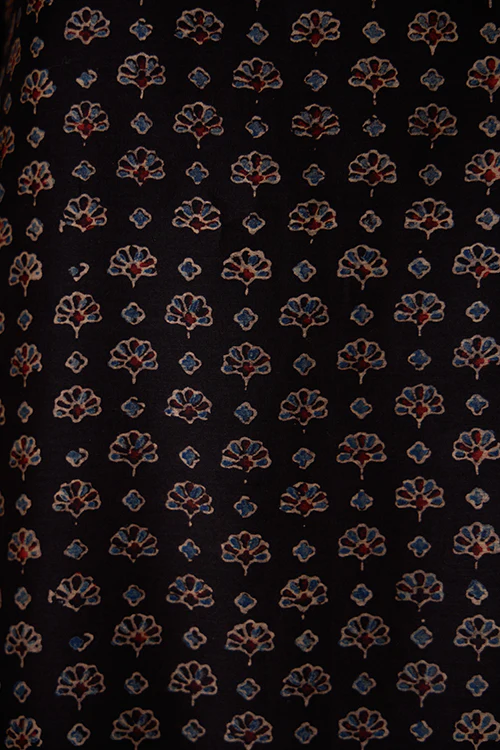 Okhai "Ruby Armour" Hand Embroidered Beadwork Handblock Printed Chanderi Silk Ajrakh Kurta Pant Set with Dupatta - Image 10