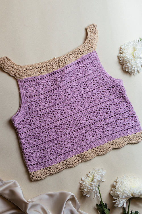 Samoolam Aakarsha Lavender Boat- Neck Blouse