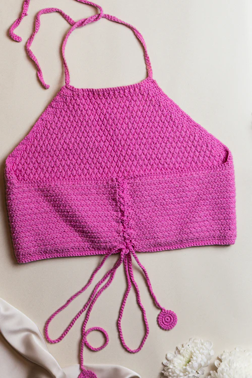 Samoolam Aakarsha Pink - Halter Neck Blouse