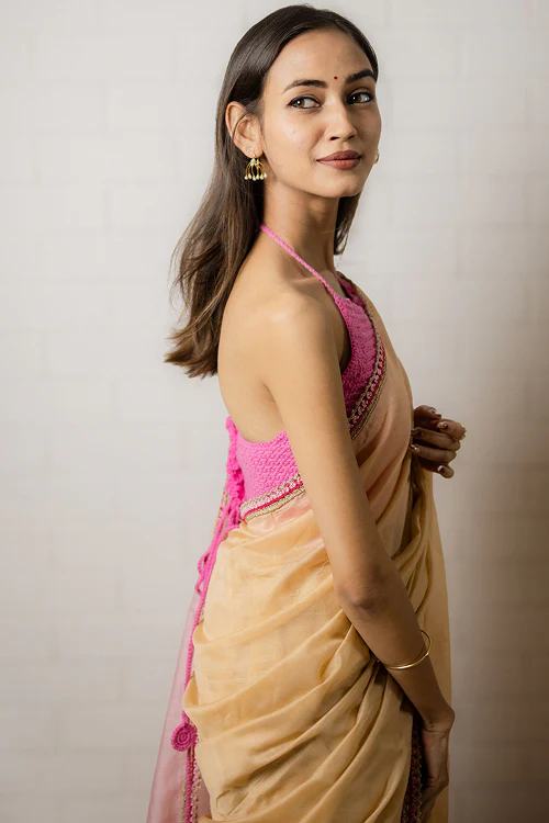 Samoolam Aakarsha Pink - Halter Neck Blouse - Image 3