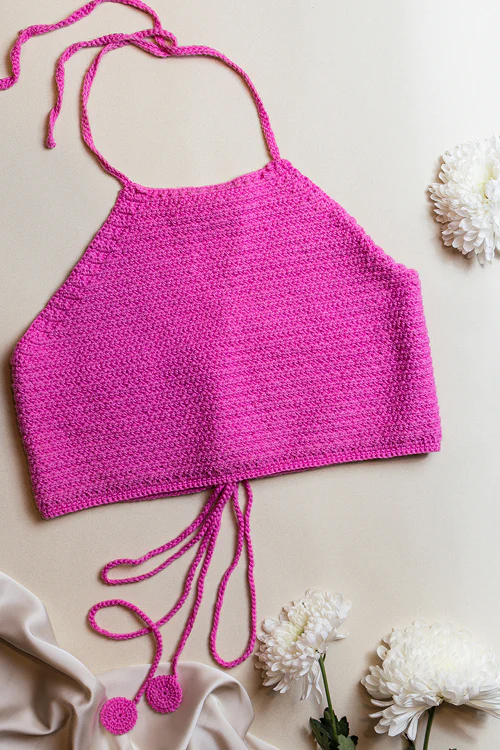 Samoolam Aakarsha Pink - Halter Neck Blouse - Image 4