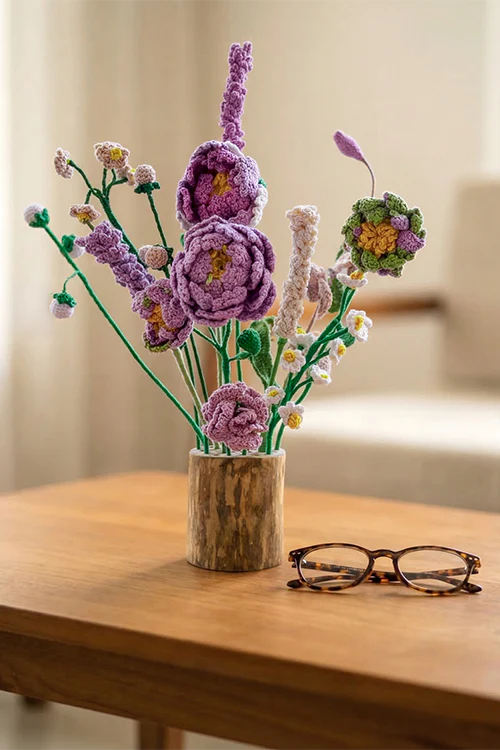 Samoolam Amethyst Bloom- Crochet Flower Bouquet - Image 2