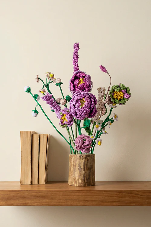 Samoolam Amethyst Bloom- Crochet Flower Bouquet - Image 3
