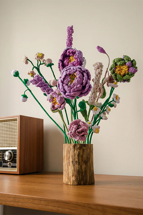 Samoolam Amethyst Bloom- Crochet Flower Bouquet - Image 6